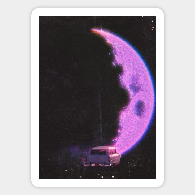 To the Moon Sticker by linearcollages